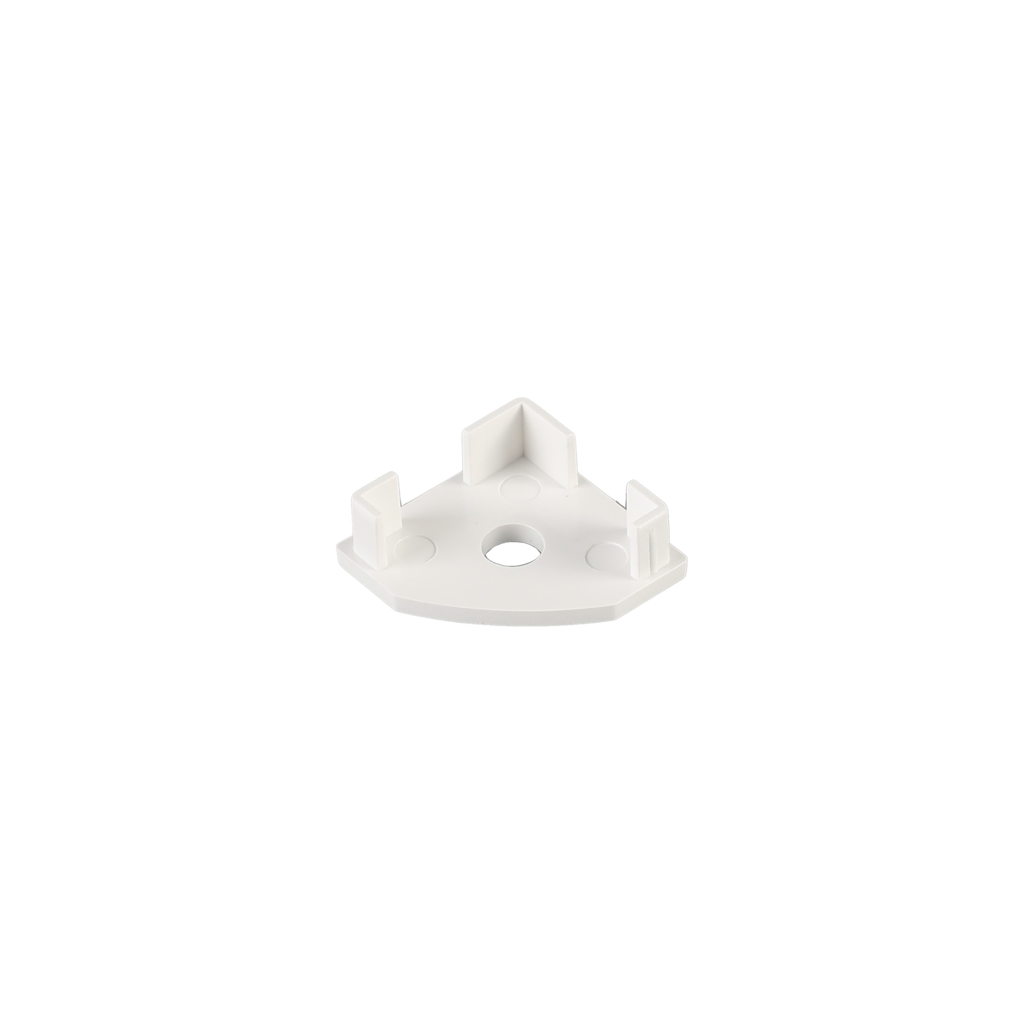 Tiras 18mm x 18mm White Corner Profile End Cap With Hole (1pc) for M7417
